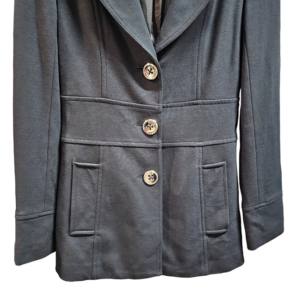 Cach Contour Collection Black Button Front Jacket… - image 7